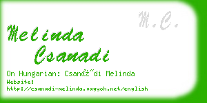 melinda csanadi business card